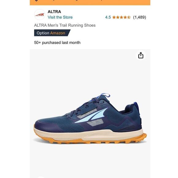 Altra Men’s Navy Blue Lone Peak 7 Trail Running Shoes / Size-11.5 - Picture 10 of 16